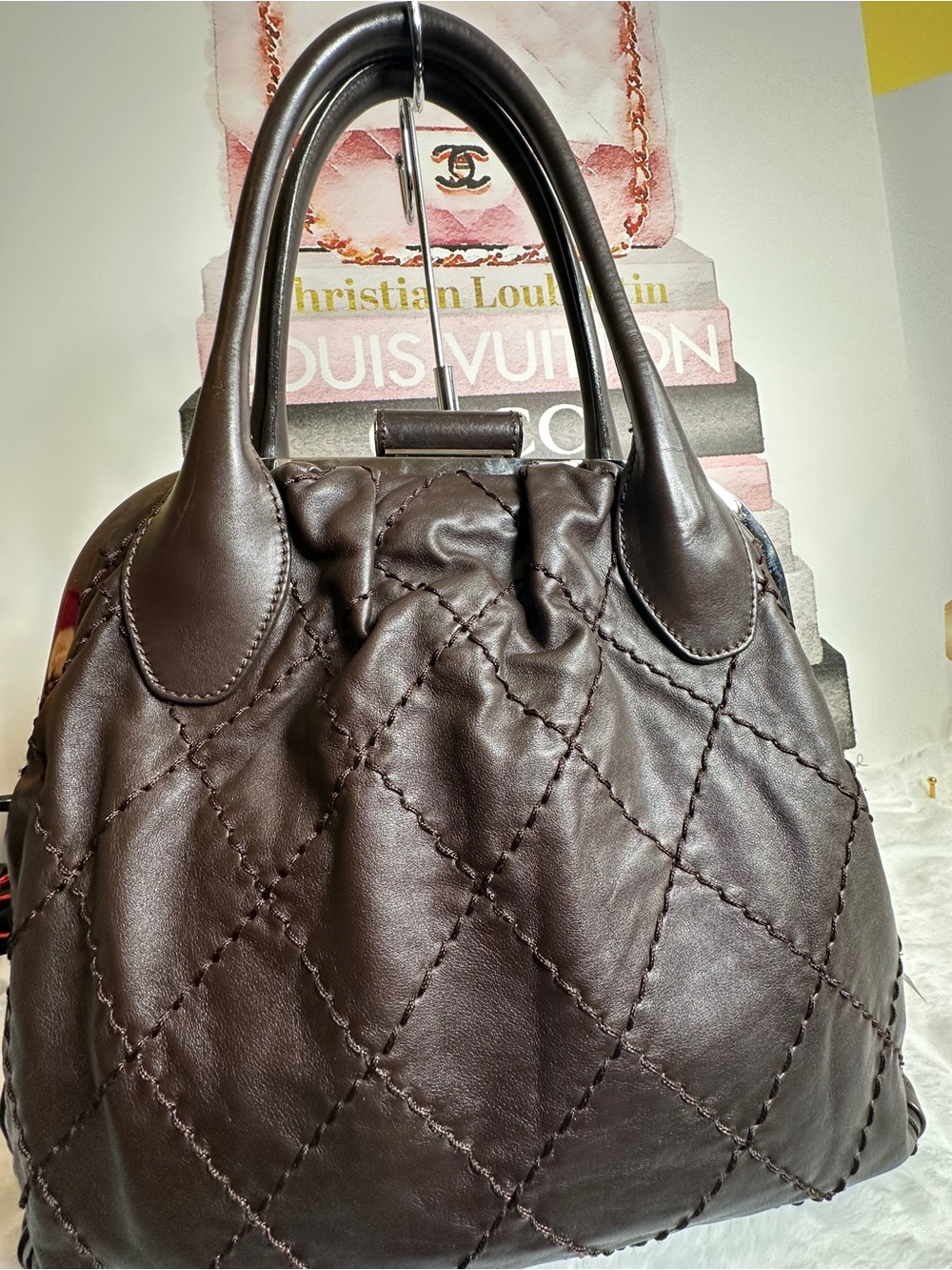 CHANEL CC SHW
Handbag Calfskin Leather Brown